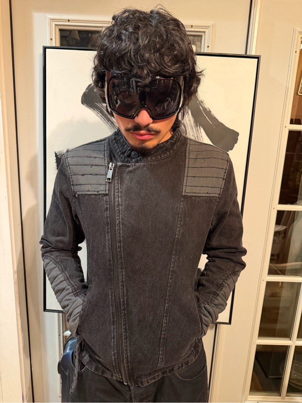Zara Men's Charcoal Asymmetric Zip Shirt Jacket